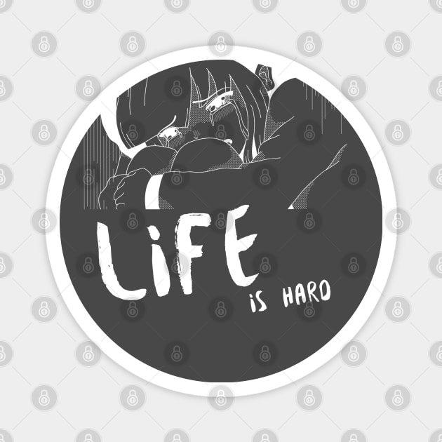 Life is Hard Girl Crying Magnet by Soba Wave Studio